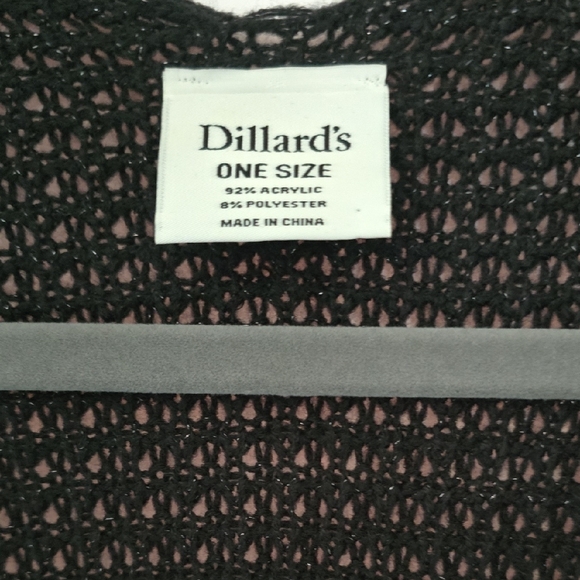 One Size Dillard's Sweater Wrap With Tie - Picture 2 of 7
